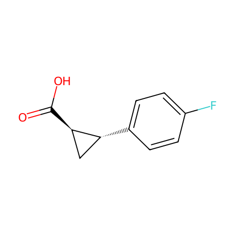 (1R,2R)-2-(4-Fluoro-phenyl)-cyclopropanecarboxylic acid结构图
