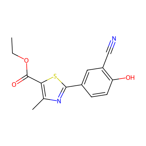 2-(3-氰基-4-羟基苯基)-4-甲基-1,3-噻唑-5-羧酸乙酯结构图