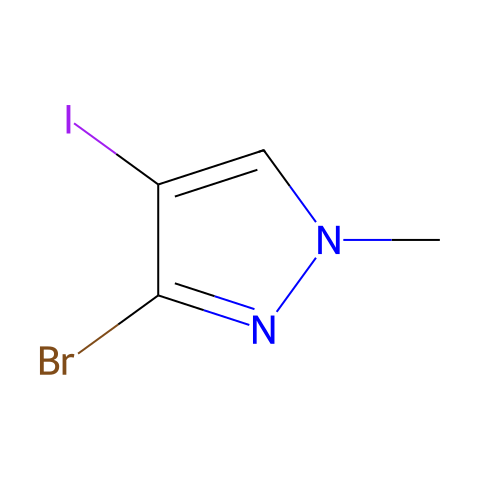 3-bromo-4-iodo-1-methyl-pyrazole结构图