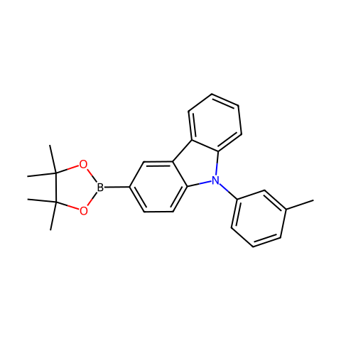 9-(3-甲基苯基)咔唑-3-硼酸片呐醇酯结构图