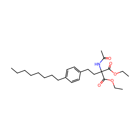 2-乙酰氨基-2-(2-(4-辛基苯基)乙基)丙二酸二乙酯结构图