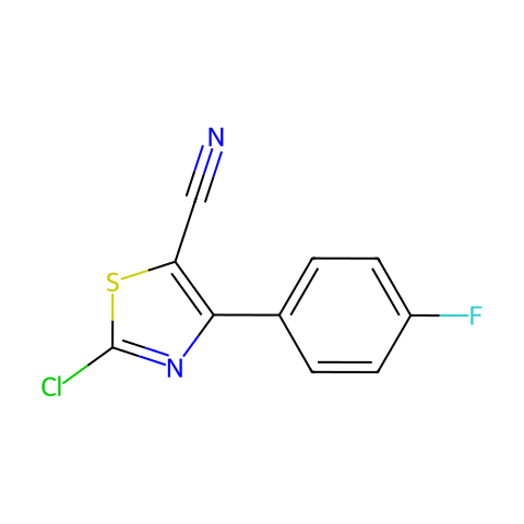 2-chloro-4-(4-fluorophenyl)-1,3-thiazole-5-carbonitrile结构图