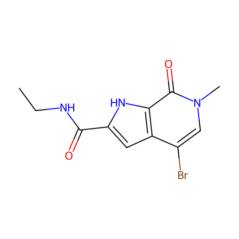 4-bromo-N-ethyl-6-methyl-7-oxo-1H-pyrrolo[2,3-c]pyridine-2-carboxamide结构图