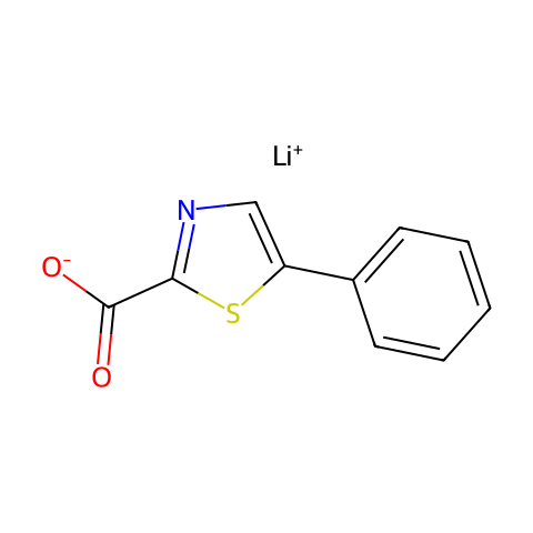 Lithium 5-phenylthiazole-2-carboxylate结构图