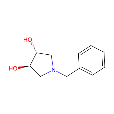 (3R,4R)-(-)-1-苄基-3,4-吡咯烷二醇结构图