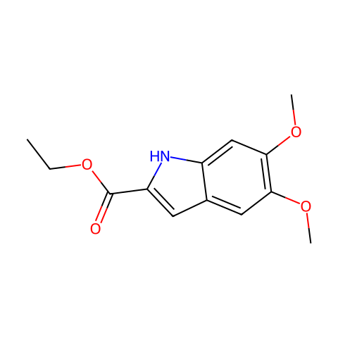 5,6-二甲氧基吲哚-2-羧酸乙酯结构图