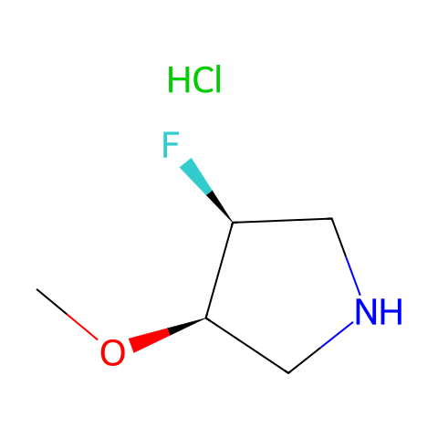 Cis-4-Fluoro-3-Methoxypyrrolidine Hydrochloride结构图