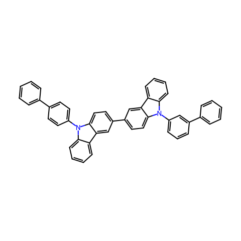 N-(3-联苯基)-N-(4-联苯基)-3,3-双咔唑结构图