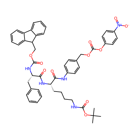 Fmoc-Phe-Lys(Boc)-PAB-PNP结构图