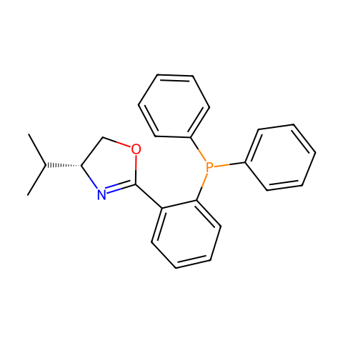 (R)-(+)-2-[2-(二苯基膦)苯基]-4-异丙基二噁唑结构图