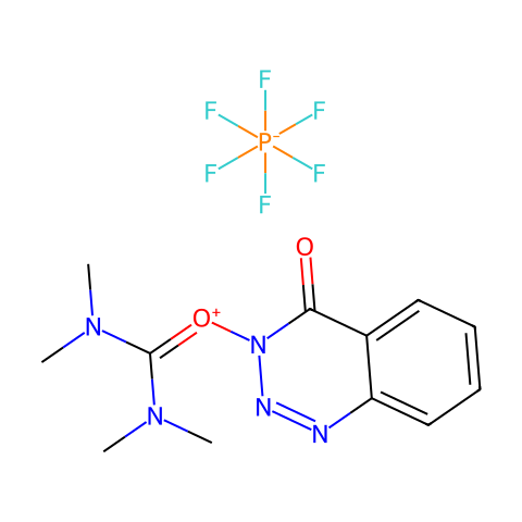 O-(3,4-二氢-4-氧-1,2,3-苯并三氮唑-3-基)-N,N,N',N'-四甲基脲六氟磷酸酯 (HDBTU)结构图