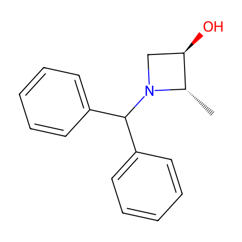 (2S,3R)-1-(diphenylmethyl)-2-methylazetidin-3-ol结构图