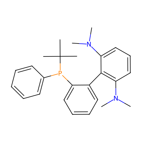 2-(叔丁基苯基膦)-2',6'-二甲基氨基-1,1'-联苯结构图