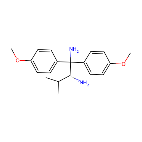 (2R)-(-)-1,1-双(4-甲氧基苯基)-3-甲基-1,2-丁二胺结构图