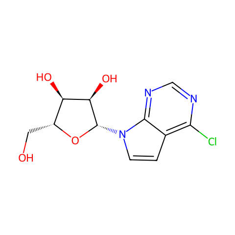 6-氯-7-脱氮嘌呤-β-D-核糖苷结构图