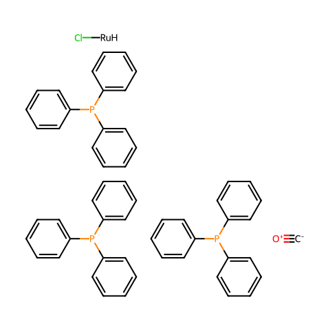 羰基氯氢三(三苯基膦)钌(II)结构图