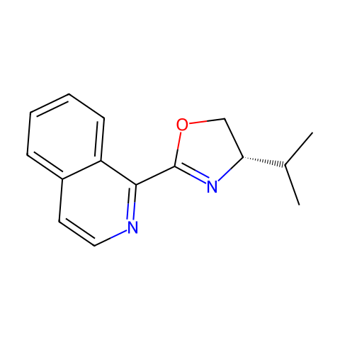 1-[（4S）-4,5-二氢-4-异丙基-2-恶唑基]异喹啉结构图