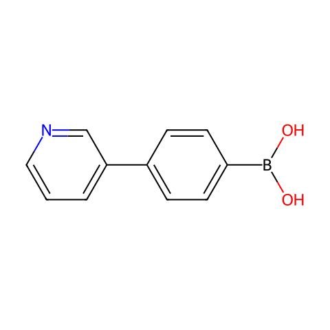 4-（3-吡啶基)苯硼酸（含有数量不等的酸酐）结构图