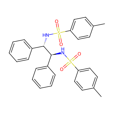 （1S，2S）-N，N′-二对甲苯磺酰基-1,2-二苯基-1,2-乙二胺结构图