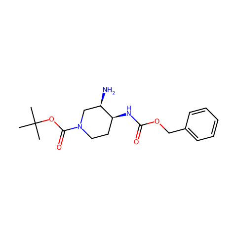 tert-butyl (3R,4S)-3-amino-4-{[(benzyloxy)carbonyl]amino}piperidine-1-carboxylate结构图