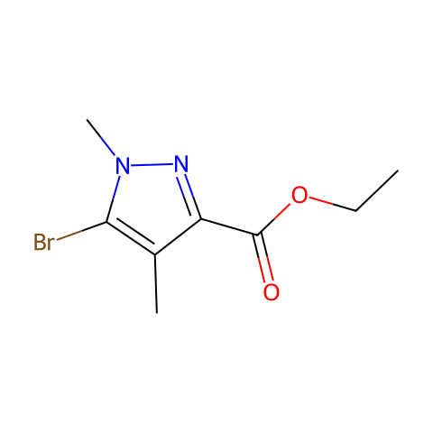 Ethyl 5-bromo-1,4-dimethyl-1H-pyrazole-3-carboxylate结构图
