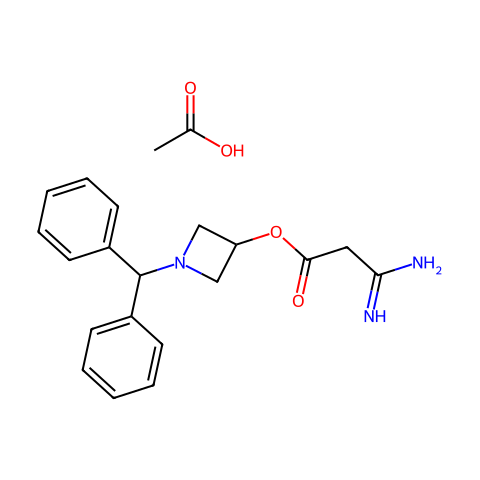 3-氨基-3-亚氨基丙酸 1-(二苯甲基)-3-氮杂环丁酯乙酸盐结构图