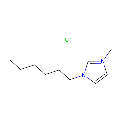 1-己基-3-甲基咪唑氯盐结构图