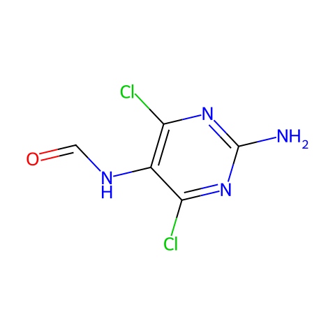 2-氨基-4,6-二氯-5-甲酰胺基嘧啶结构图