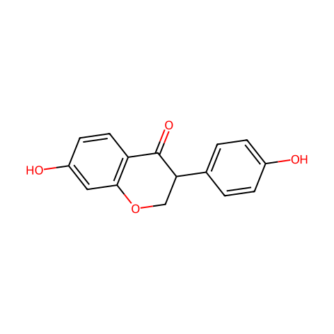 二氢7-羟基-3-(4-羟苯基)-4-苯并吡喃酮结构图