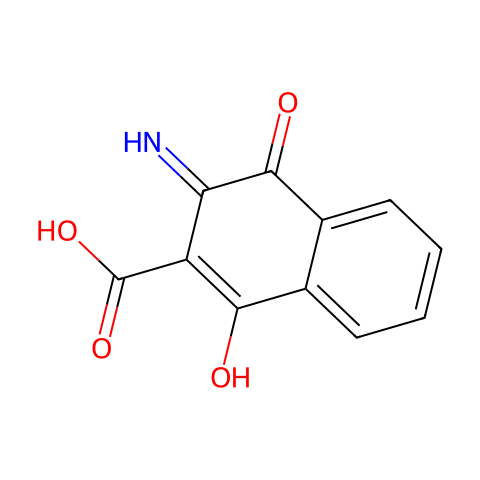 2-氨基-3-羧基-1,4-萘醌结构图