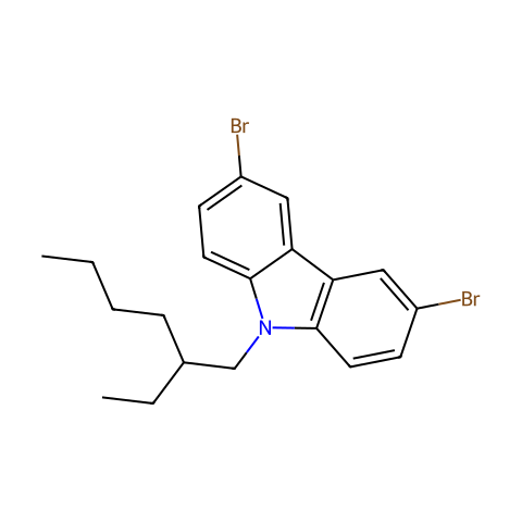 3,6-二溴-9-(2-乙基己基)咔唑结构图