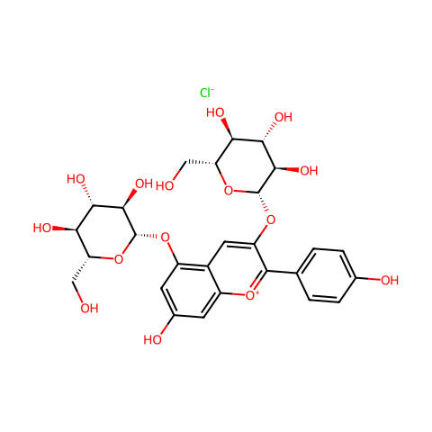 氯化天竺葵素-3,5-O-双葡萄糖苷结构图