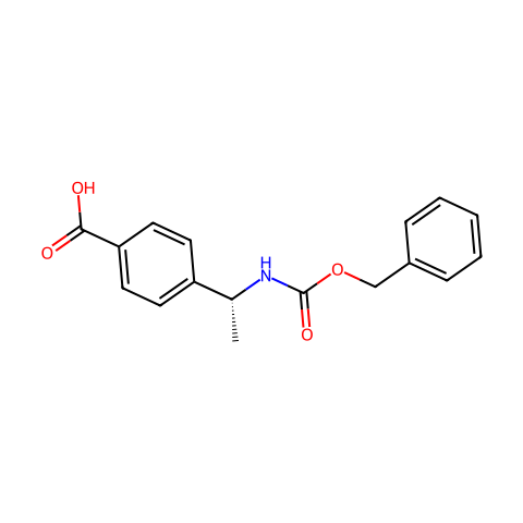 4-(1-(((benzyloxy)carbonyl)amino)ethyl)benzoic acid结构图