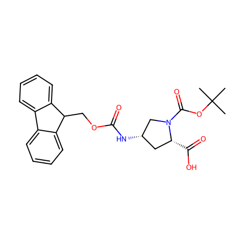 N-Boc-顺式-4-Fmoc-氨基-L-脯氨酸结构图