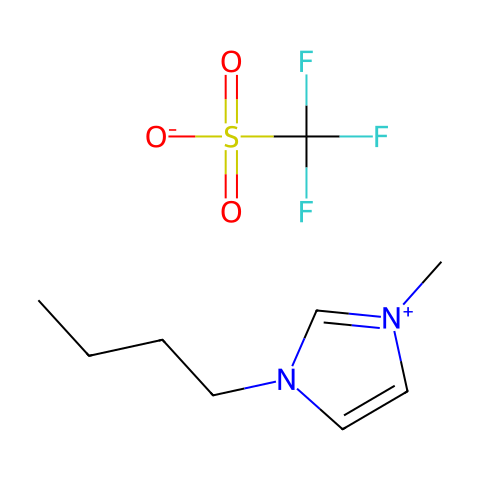 1-丁基-3-甲基咪唑三氟甲磺酸盐结构图
