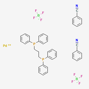 [1,3-双(二苯基膦)丙烷]-双(苄腈)-双-四氟硼酸钯(II)结构图