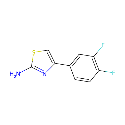 2-氨基-4-(3,4-二氟苯基)噻唑结构图