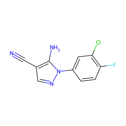 5-氨基-1-(3-氯-4-氟苯基)-1H -吡唑-4-腈结构图