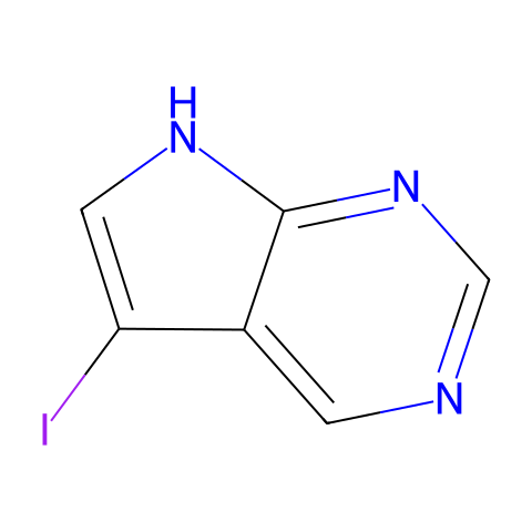 5-碘-7H-吡咯并[2,3-d] 嘧啶结构图