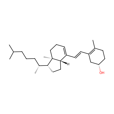 (3beta,6E)-9,10-secocholesta-5(10),6,8-trien-3-ol结构图