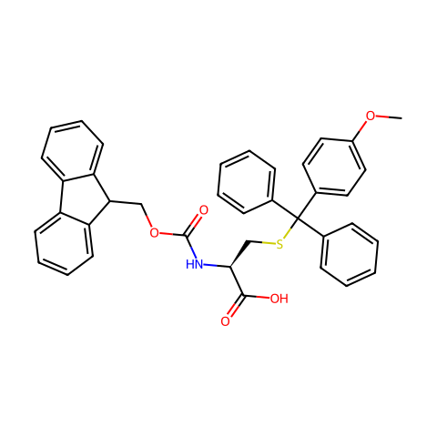N-alpha-(9-fluorenylmethyloxycarbonyl)-S-p-methoxytrityl-L-cysteine结构图