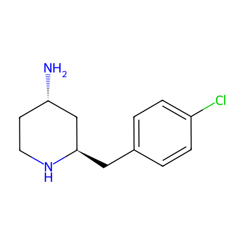 4-Piperidinamine, 2-[(4-chlorophenyl)methyl]-, (2R-trans)- (9CI)结构图