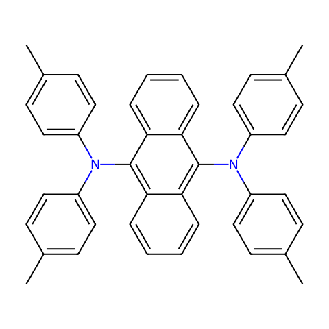 9,10-双[N,N-二(对甲苯基)氨基]蒽结构图