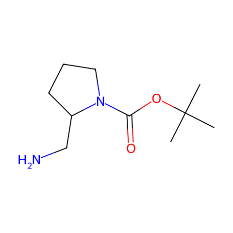 1-Boc-2-(氨甲基)吡咯烷结构图