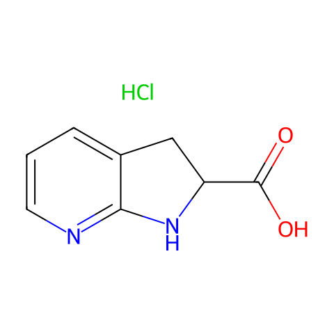2,3-Dihydro-1H-pyrrolo[2,3-b]pyridine-2-carboxylic acid hydrochloride结构图