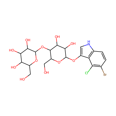 5-溴-4-氯-3-吲哚-β-D-纤维二糖苷结构图