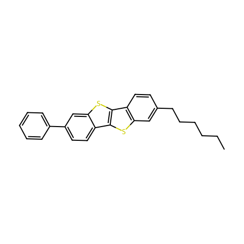 2-己基-7-苯基[1]苯并噻吩并[3,2-b][1]苯并噻吩 [用于有机电子]结构图