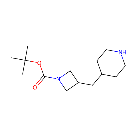 tert-butyl 3-[(piperidin-4-yl)methyl]azetidine-1-carboxylate结构图