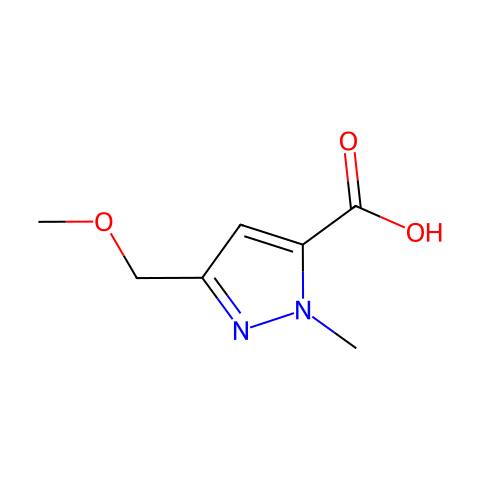 5-(methoxymethyl)-2-methyl-pyrazole-3-carboxylic acid结构图