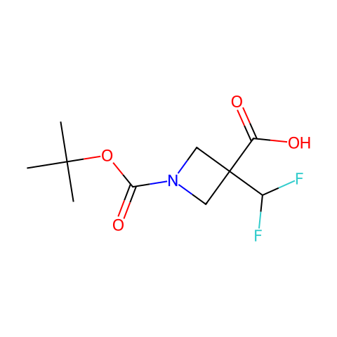 1-[(tert-butoxy)carbonyl]-3-(difluoromethyl)azetidine-3-carboxylic acid结构图
